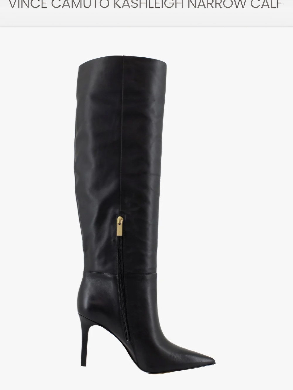 Vince Camuto Black Knee-High Pointed-Toe Stiletto Boots - Picture 6 of 11